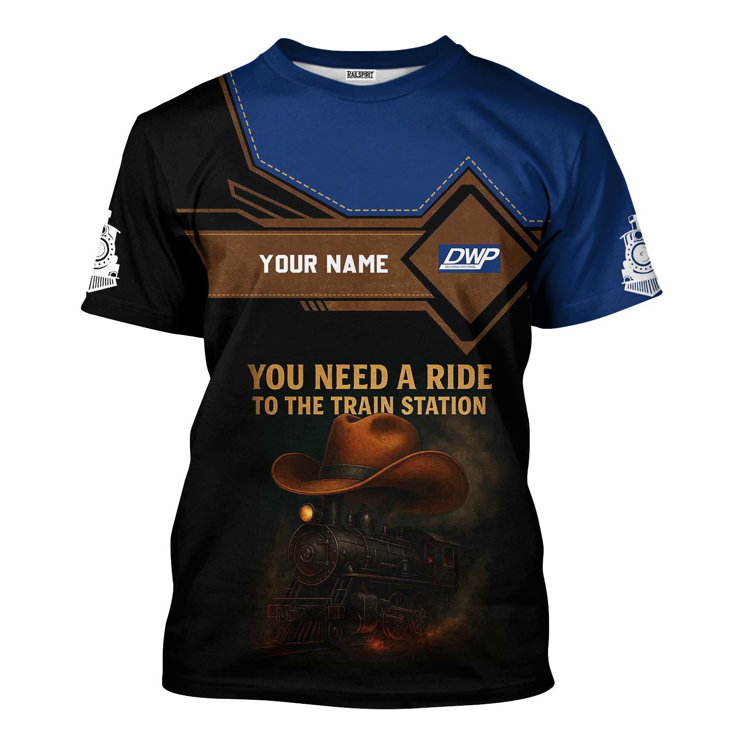 Railspirit Personalized Duluth, Winnipeg and Pacific Railway T-Shirt You Need A Ride To The Train Station Shirt For Train Lovers