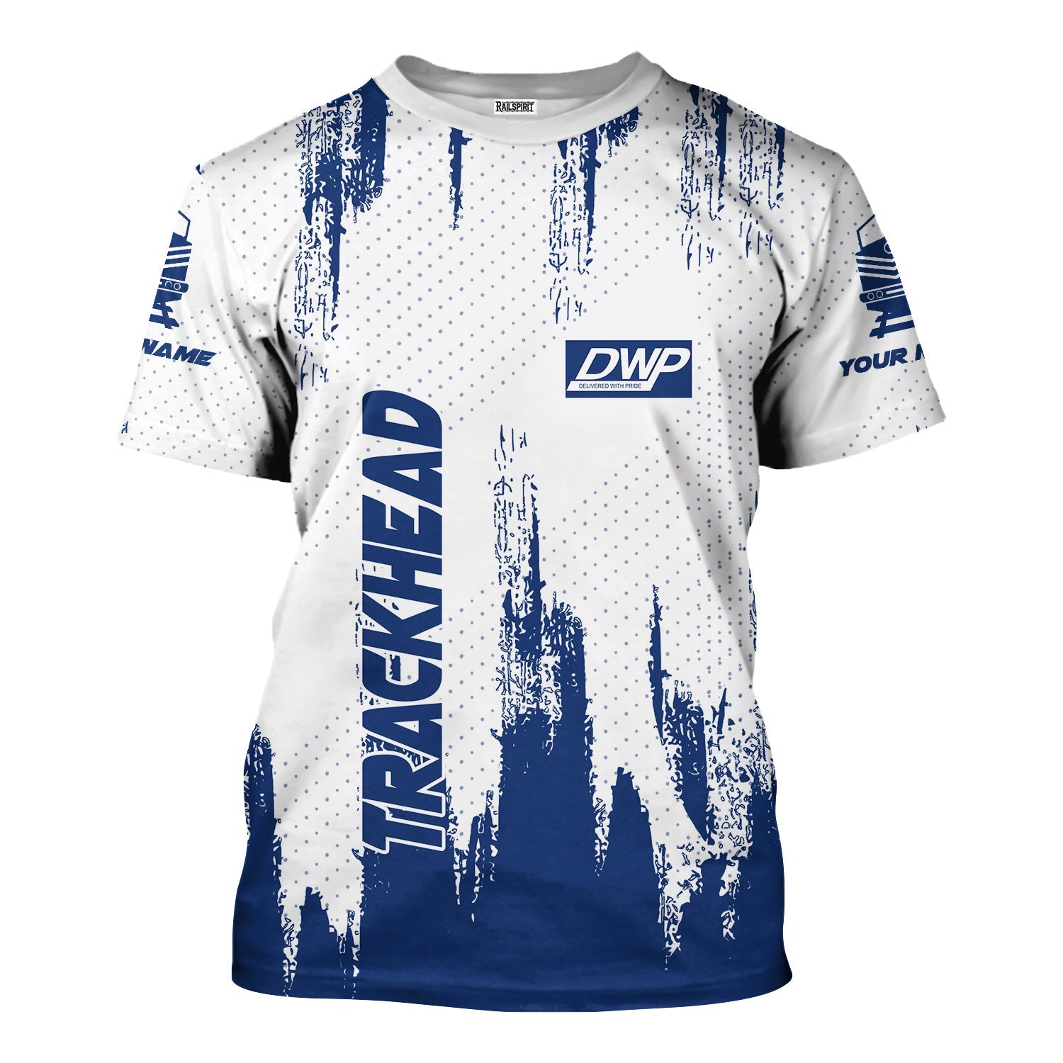 Railspirit Personalized Duluth, Winnipeg and Pacific Railway T-Shirt Paint Impact Design Train Shirt for Trackhead