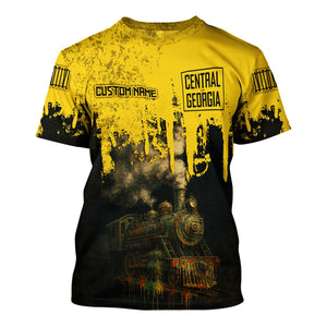 Railspirit Personalized Central of Georgia Railway T-Shirt Vintage Train Art Style Shirt For Locomotive Fans