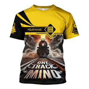 Railspirit Personalized Central of Georgia Railway T Shirt One Track Mind Train Printed Shirt