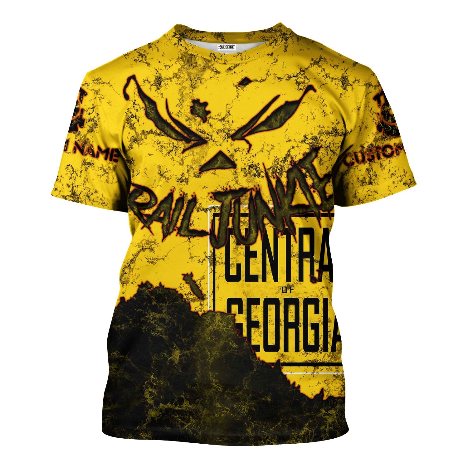 Railspirit Personalized Central of Georgia Railway T-Shirt Torn Graphic Style Train Shirt For Rail Junkie