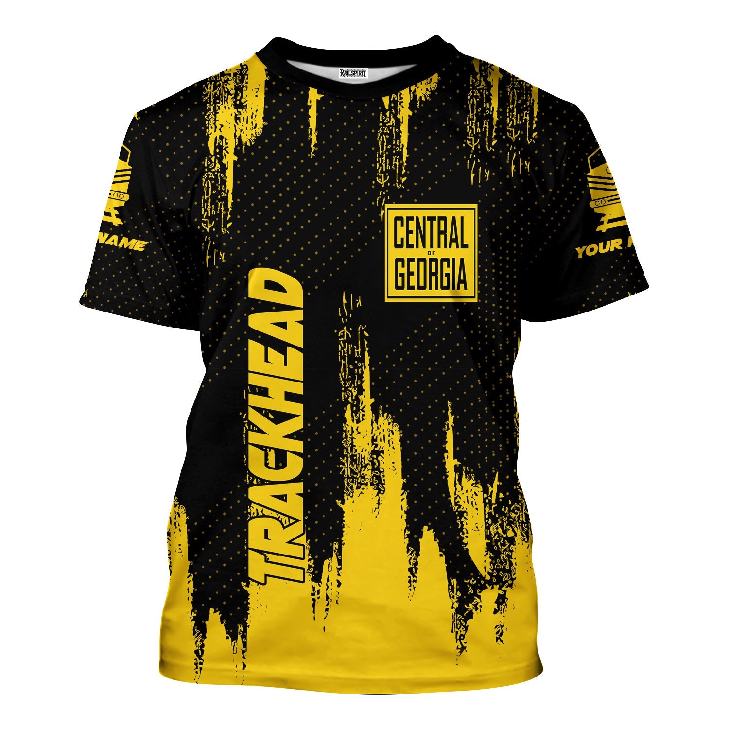 Railspirit Personalized Central of Georgia Railway T-Shirt Paint Impact Design Train Shirt for Trackhead