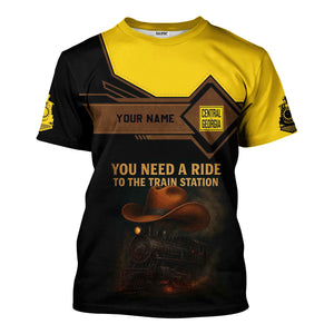 Railspirit Personalized Central of Georgia Railway T-Shirt You Need A Ride To The Train Station Shirt For Train Lovers