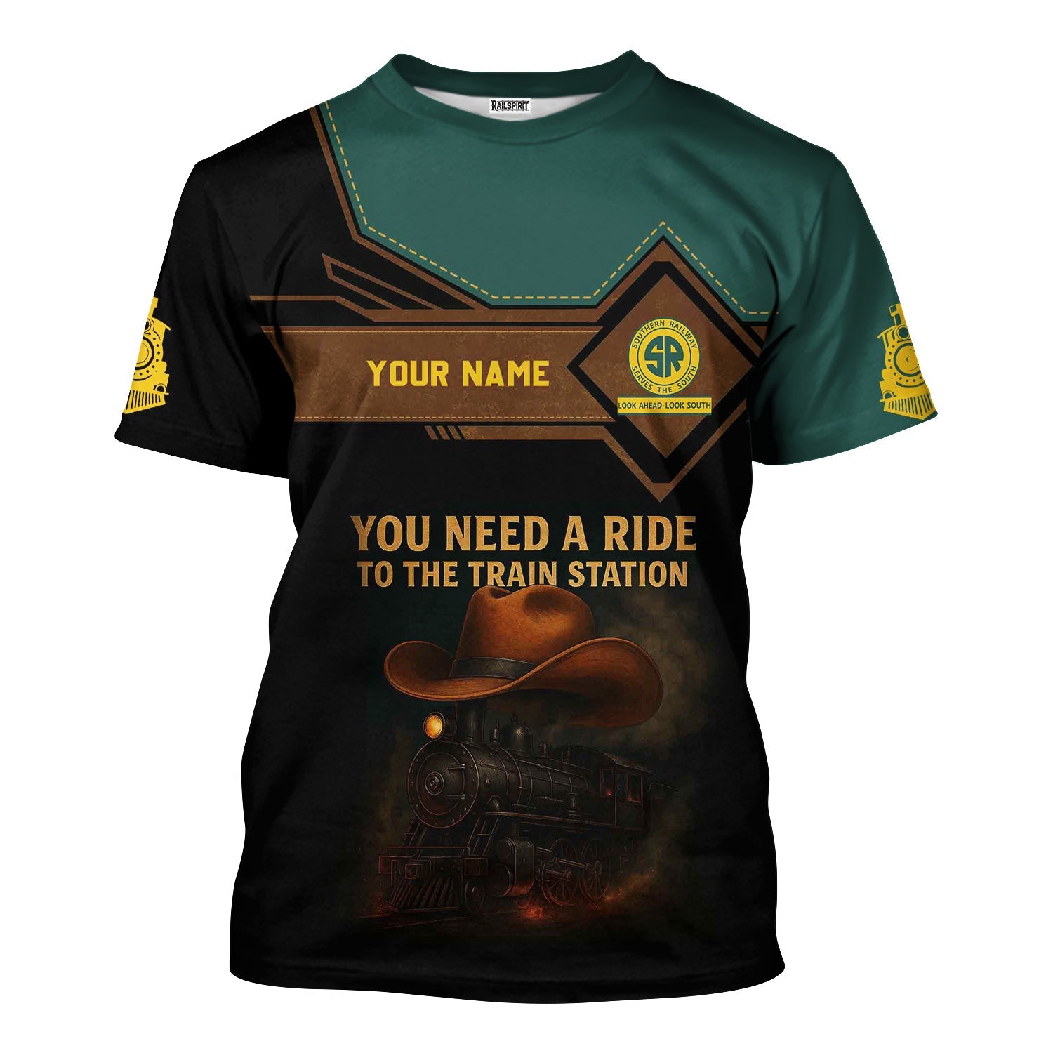 Railspirit Personalized Southern Railway U.S T-Shirt You Need A Ride To The Train Station SOU Shirt For Train Lovers