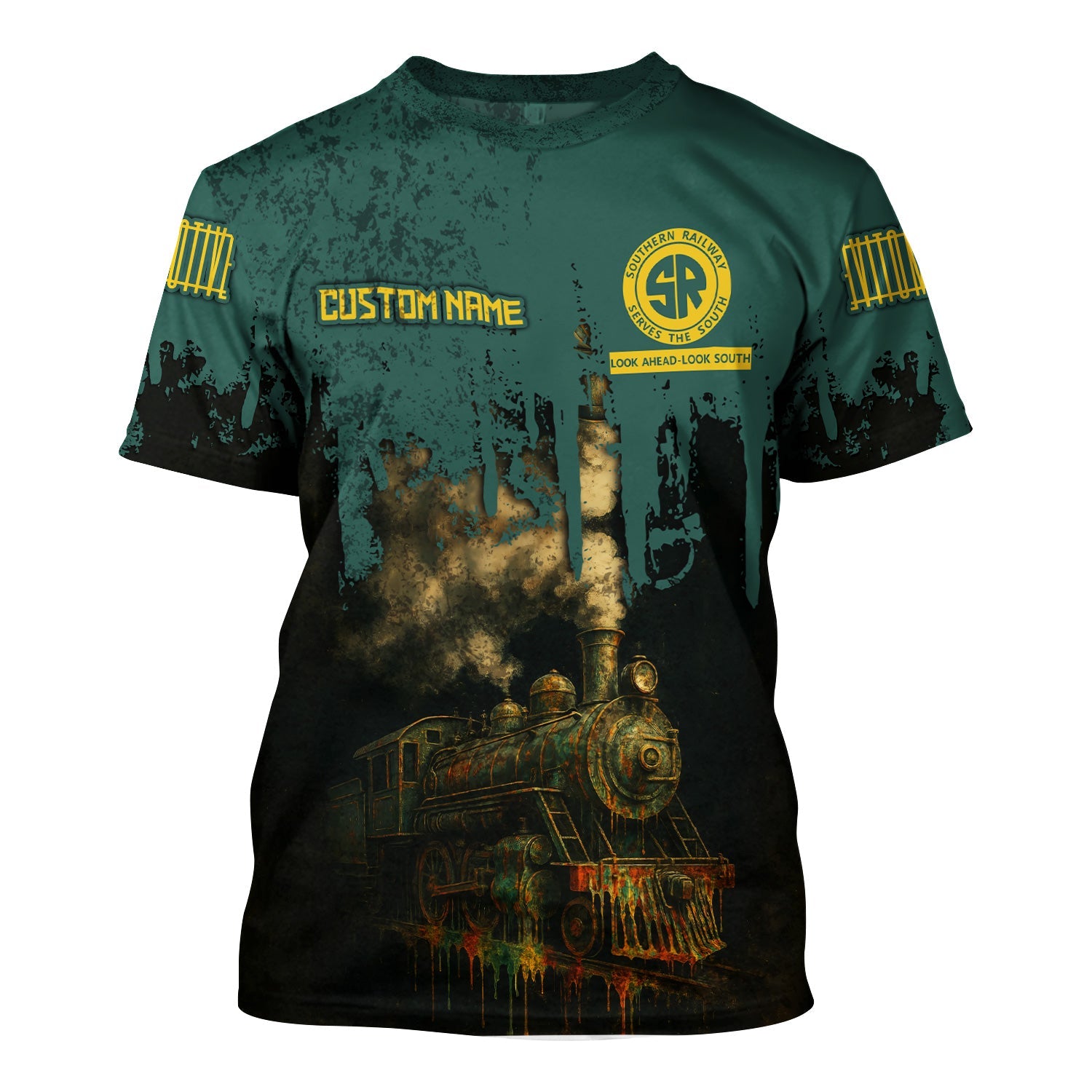 Railspirit Personalized Southern Railway U.S T-Shirt Vintage Train Art Style SOU Shirt For Locomotive Fans
