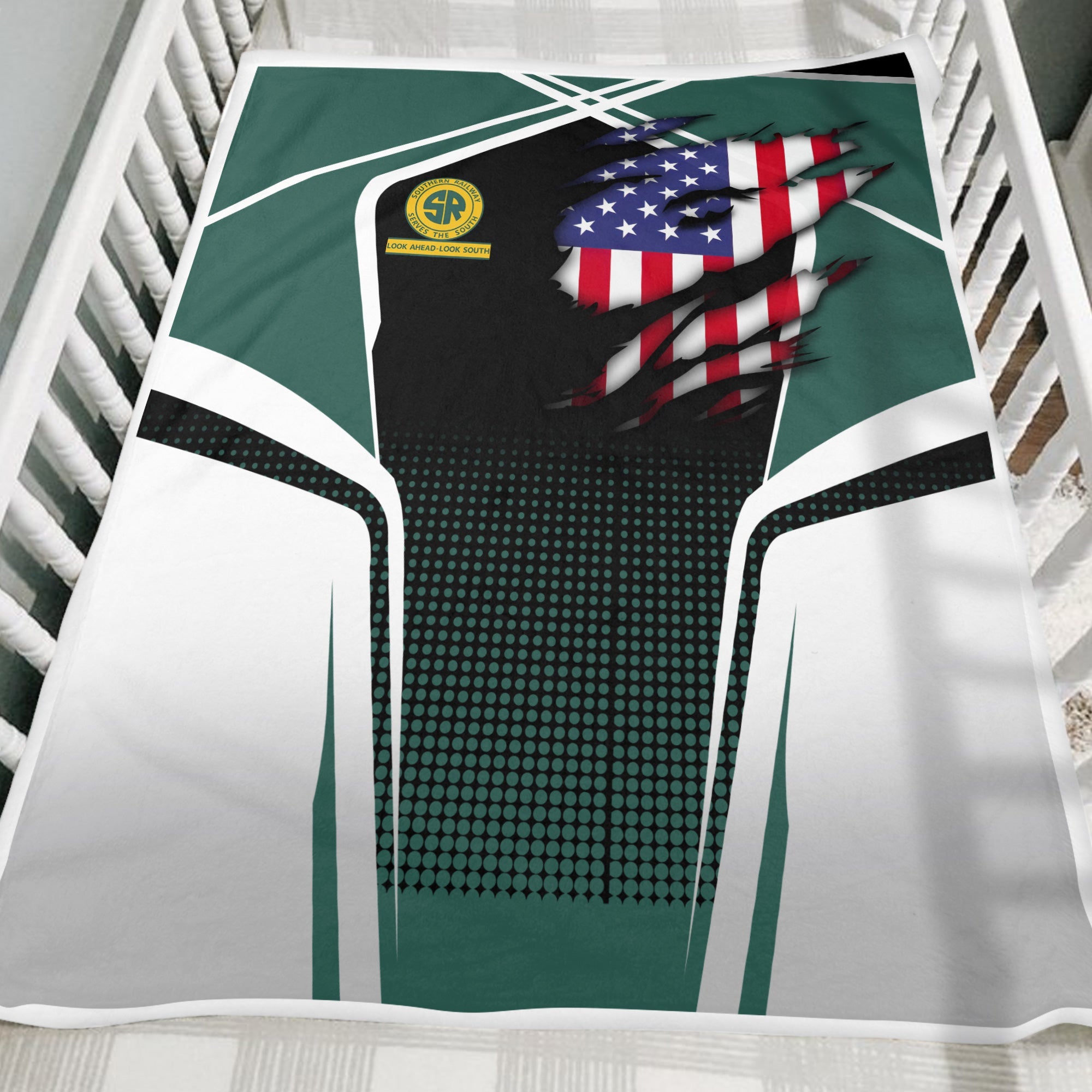 Railspirit Personalized Southern Railway U.S Blanket American Vintage SOU All Over Printed Blanket