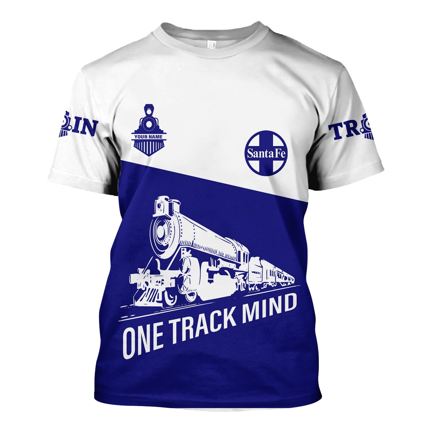 Railspirit Personalized Santa Fe Railway T Shirt One Track Mind Unisex Train Shirt Gift Idea For Train Lover