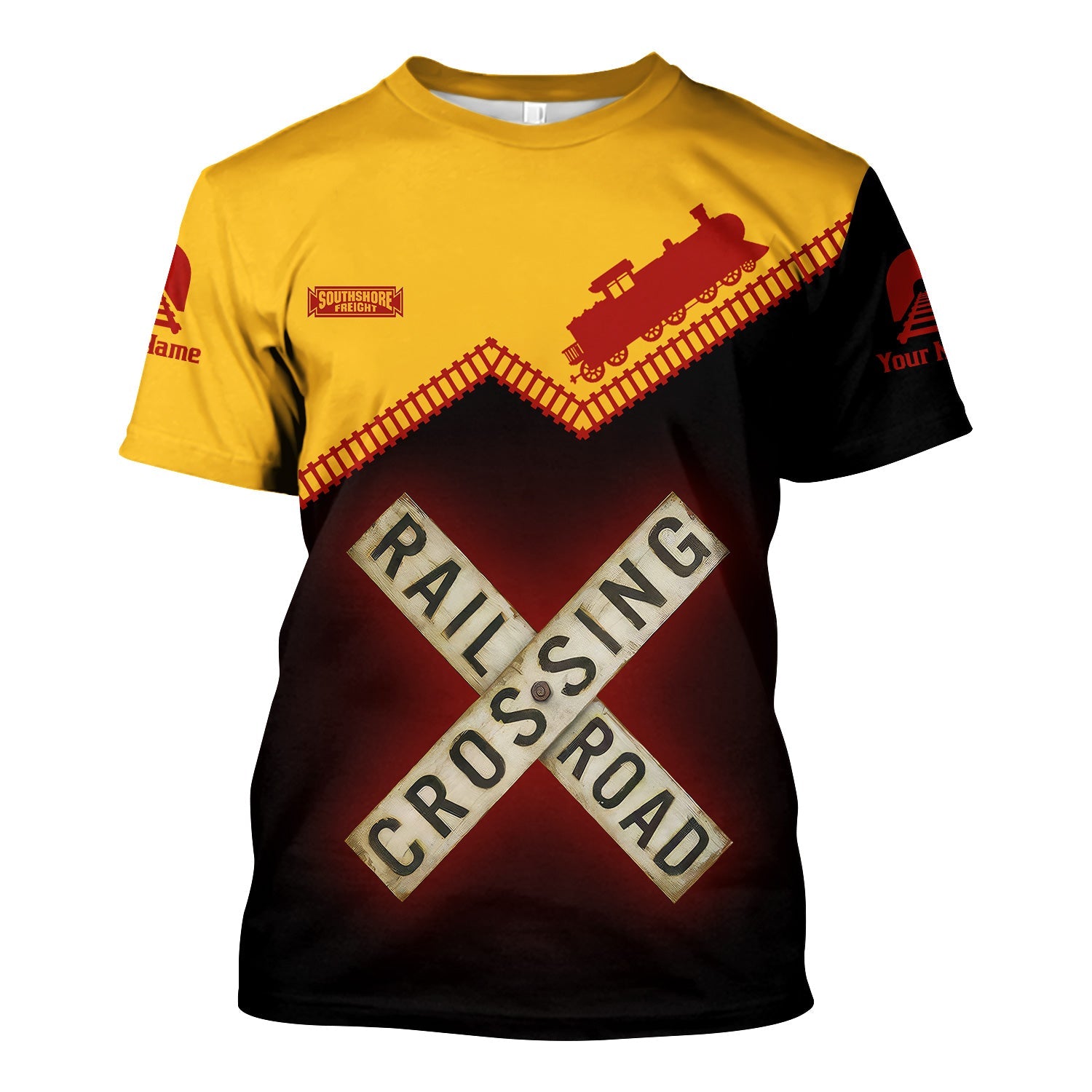 Railspirit Personalized Chicago South Shore and South Bend Railroad T Shirt Railroad Crossing  Printed Train Track Shirt