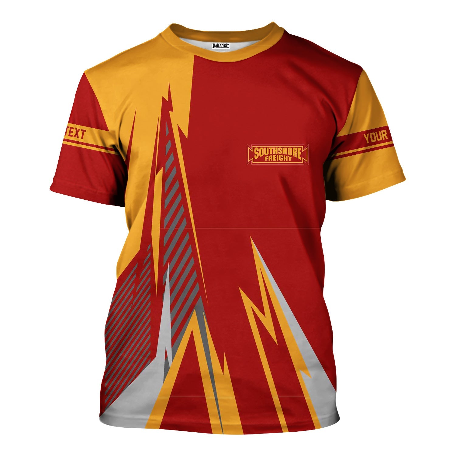 Railspirit Personalized Chicago South Shore and South Bend Railroad T-Shirt Lightning-Inspired Railway Style Shirt For Train Lovers