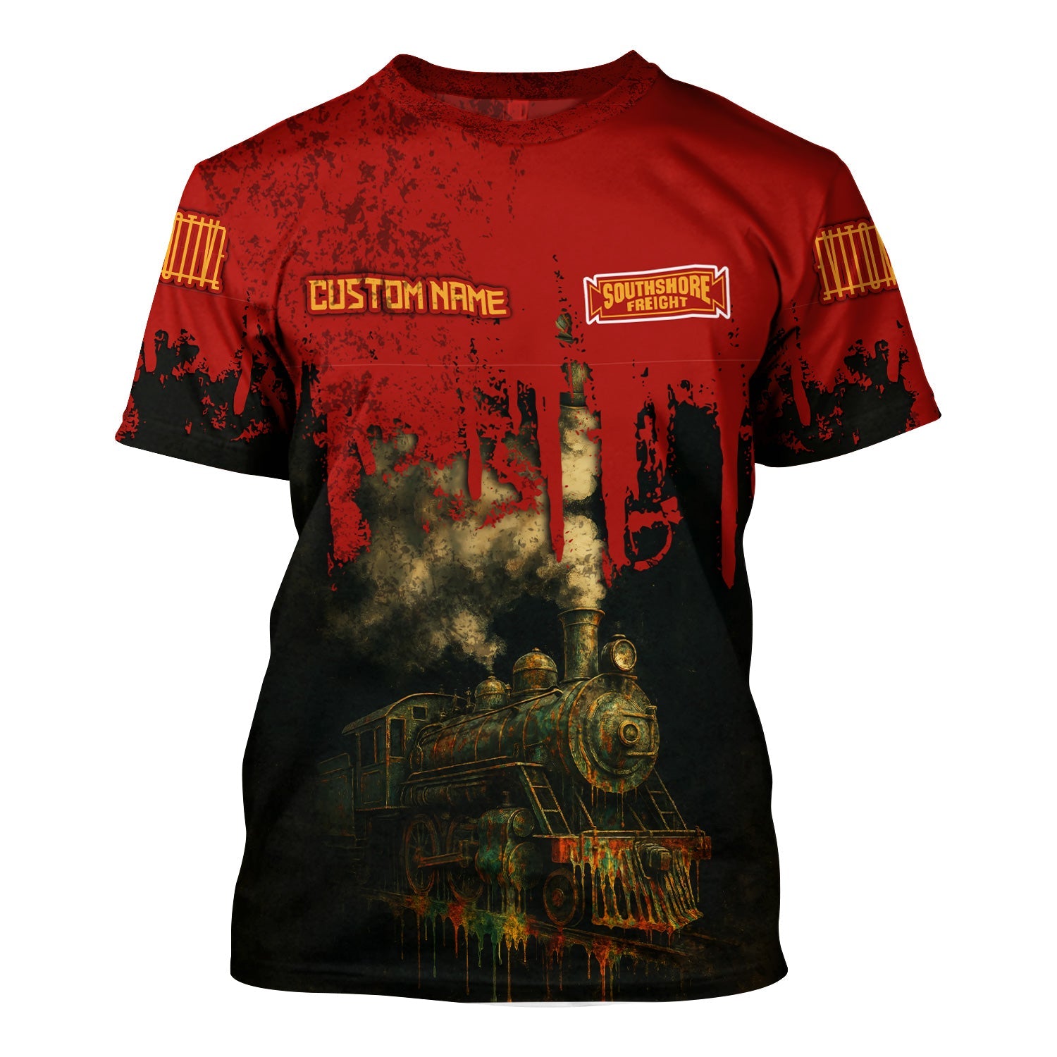 Railspirit Personalized Chicago South Shore and South Bend Railroad T-Shirt Vintage Train Art Style Shirt For Locomotive Fans