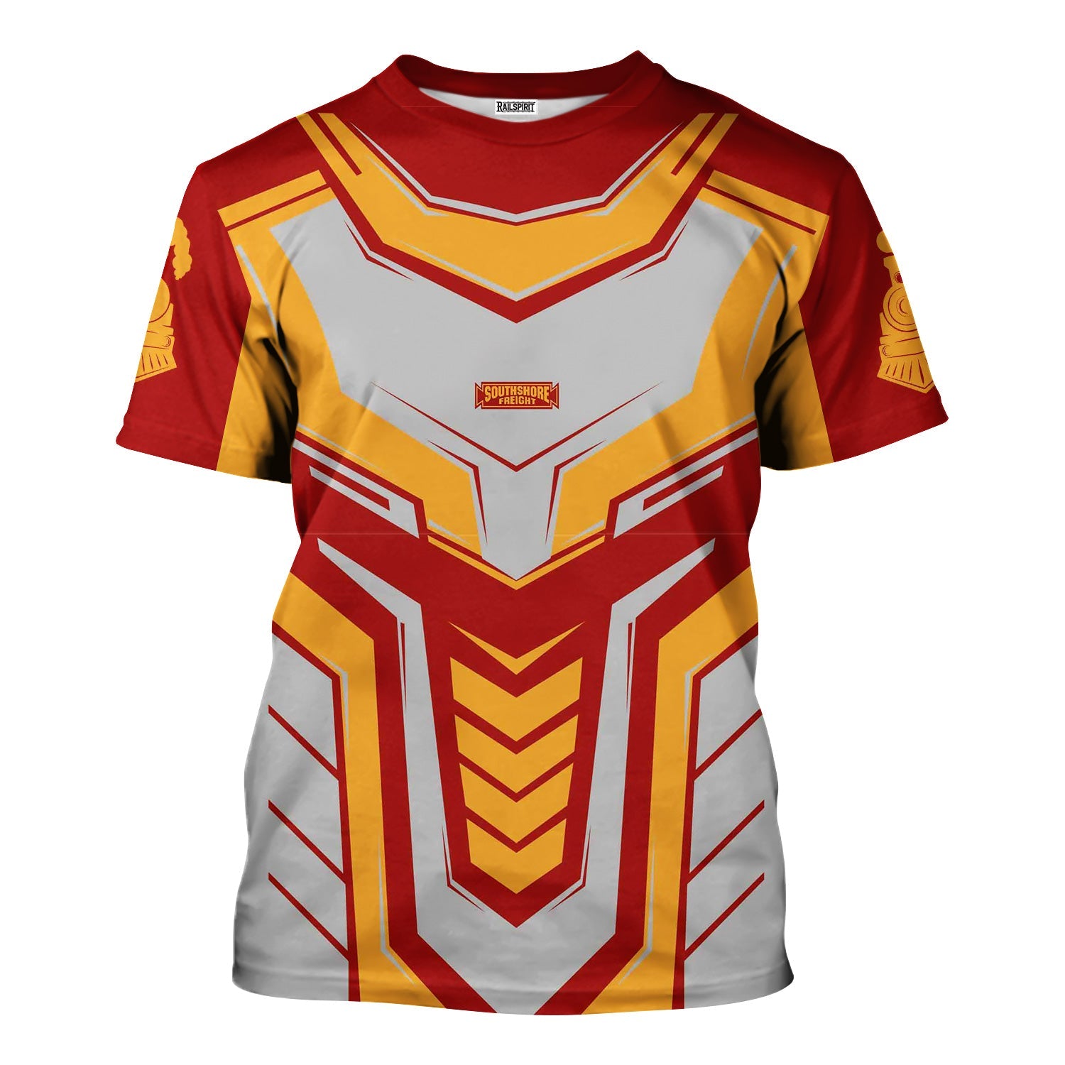 Railspirit Personalized Chicago South Shore and South Bend Railroad T-Shirt Armor-Inspired Design Train Shirt All Over Print