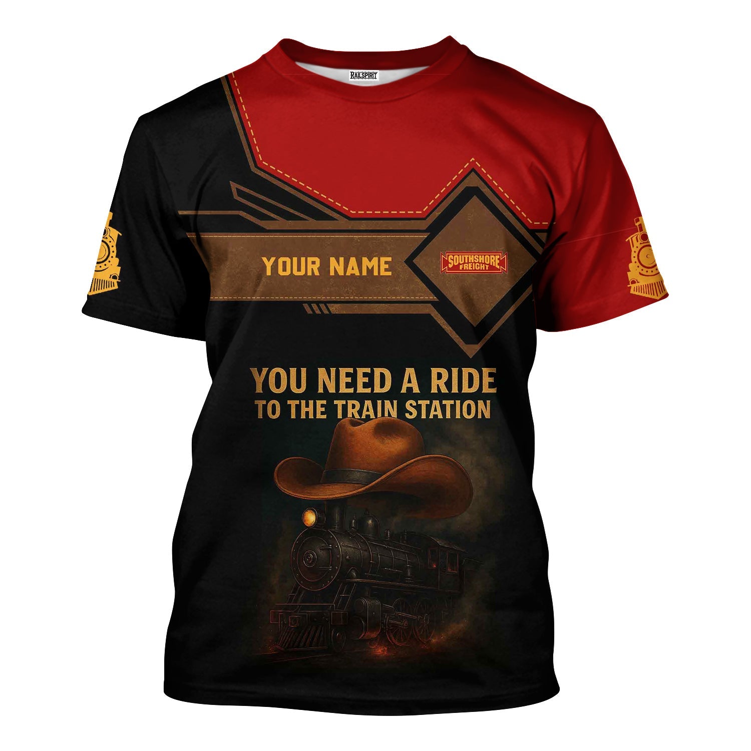 Railspirit Personalized Chicago South Shore and South Bend Railroad T-Shirt You Need A Ride To The Train Station Shirt For Train Lovers