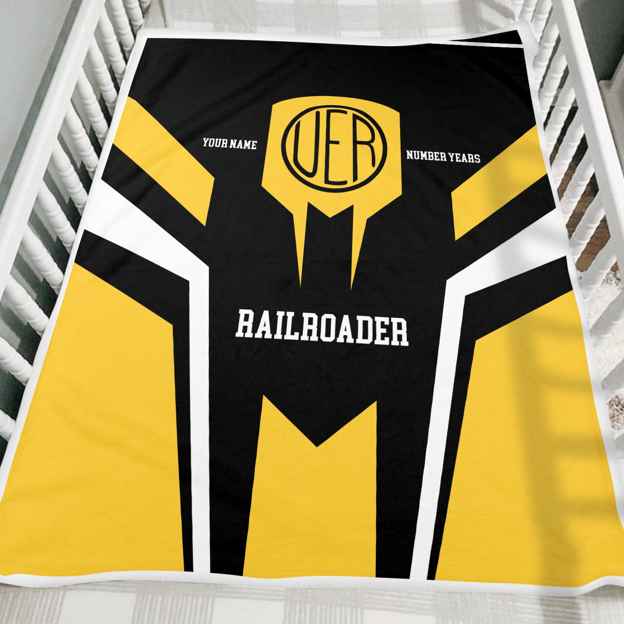 Railspirit Personalized Union Electric Railway Blanket Custom Year Railroader Gift Idea For Train Lover