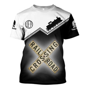 Railspirit Personalized Union Electric Railway T Shirt Railroad Crossing Printed Train Track Shirt