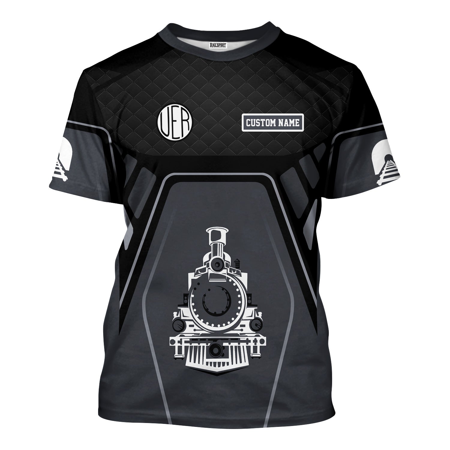 Railspirit Personalized Union Electric Railway T-Shirt Steam Locomotive Engine Graphic Train Shirt All Over Print