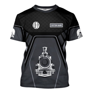 Railspirit Personalized Union Electric Railway T-Shirt Steam Locomotive Engine Graphic Train Shirt All Over Print