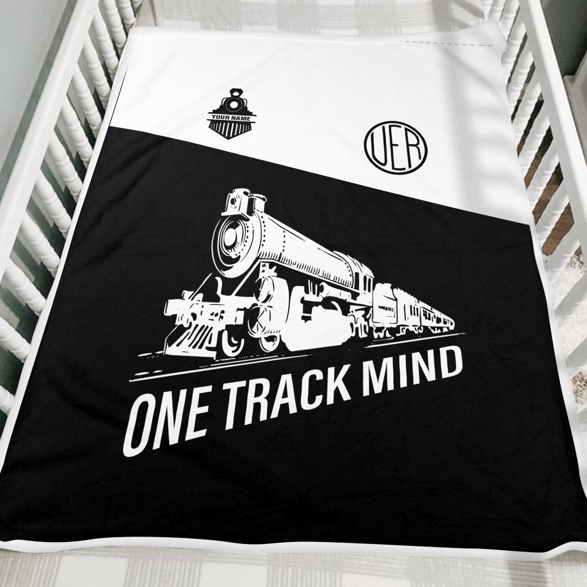 Railspirit Personalized Union Electric Railway Blanket One Track Mind Train Blanket Gift Idea For Train Lover