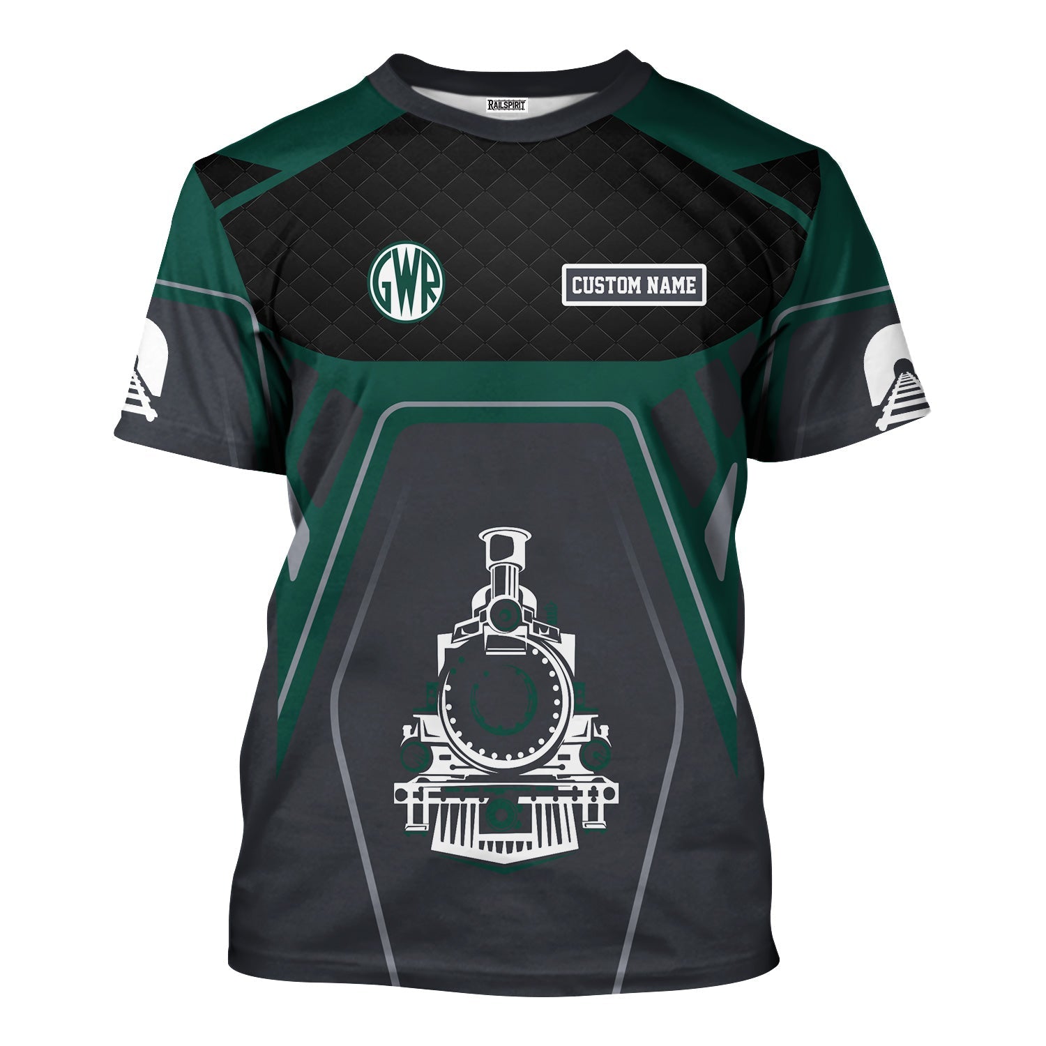 Railspirit Personalized Great Western Railway T-Shirt Steam Locomotive Engine Graphic Train Shirt All Over Print