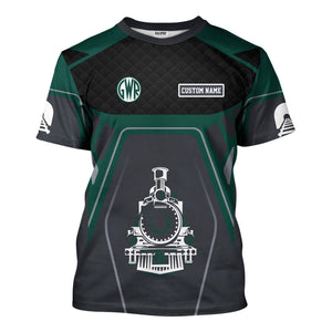 Railspirit Personalized Great Western Railway T-Shirt Steam Locomotive Engine Graphic Train Shirt All Over Print