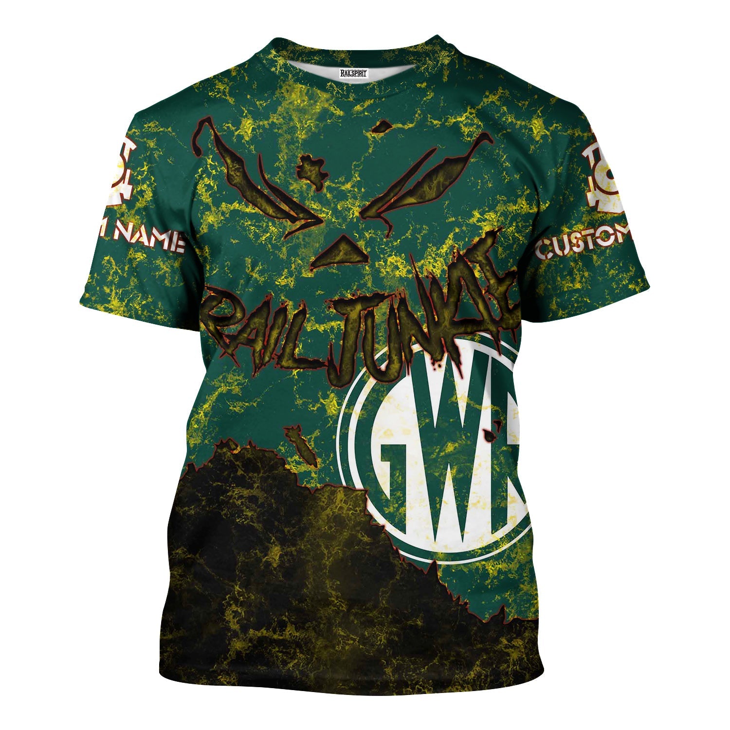 Railspirit Personalized Great Western Railway T-Shirt Torn Graphic Style Train Shirt For Rail Junkie