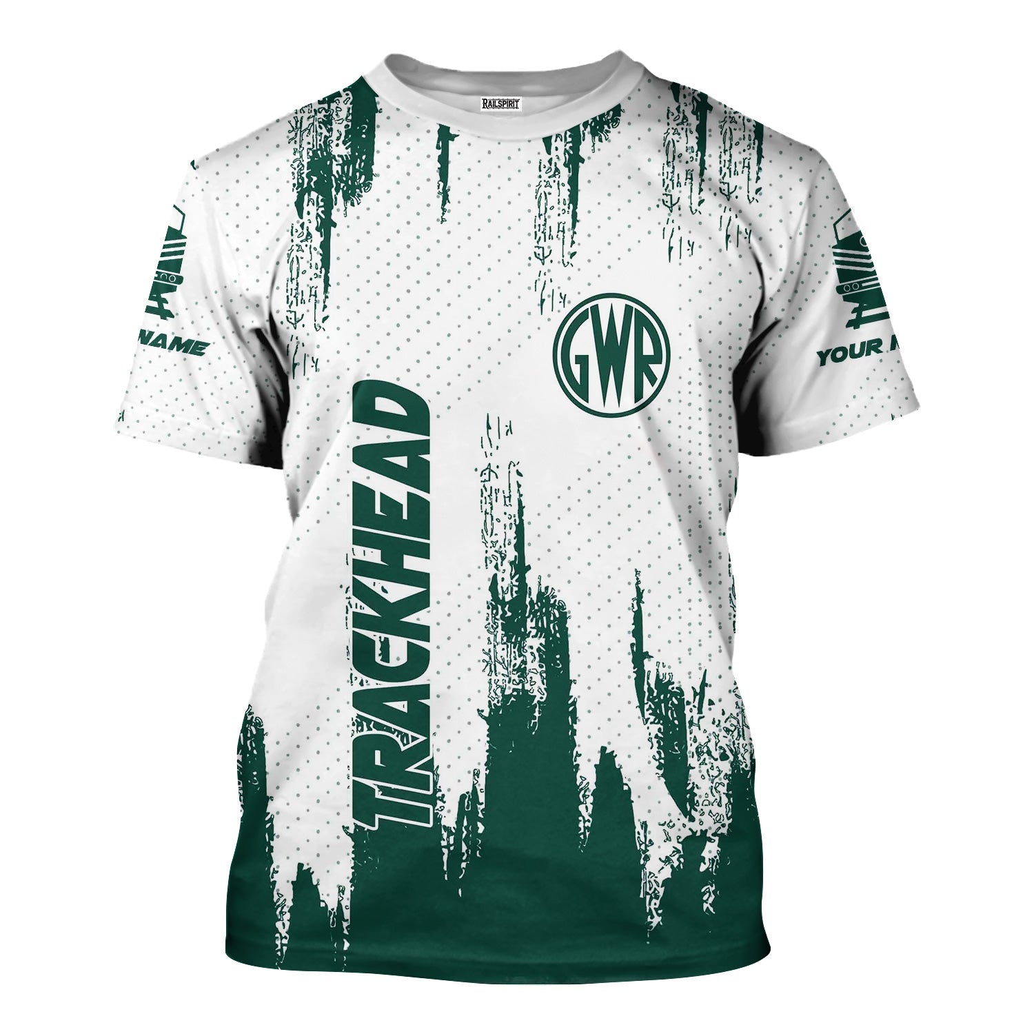 Railspirit Personalized Great Western Railway T-Shirt Paint Impact Design Train Shirt for Trackhead