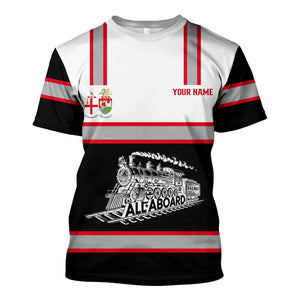 Railspirit Custom Name Great Western Railway T Shirt Eat Train Sleep Repeat Printed Train Shirt