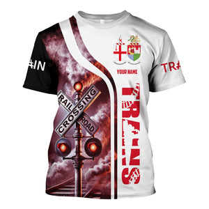 Railspirit Custom Name Great Western Railway T Shirt Railroad Crossing Sign Train Shirt All Over Print