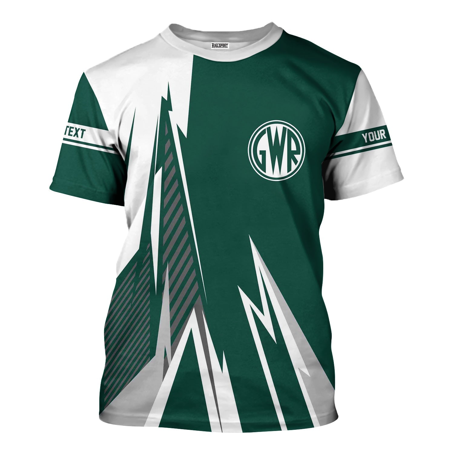 Railspirit Personalized Great Western Railway T-Shirt Lightning-Inspired Railway Style Shirt For Train Lovers