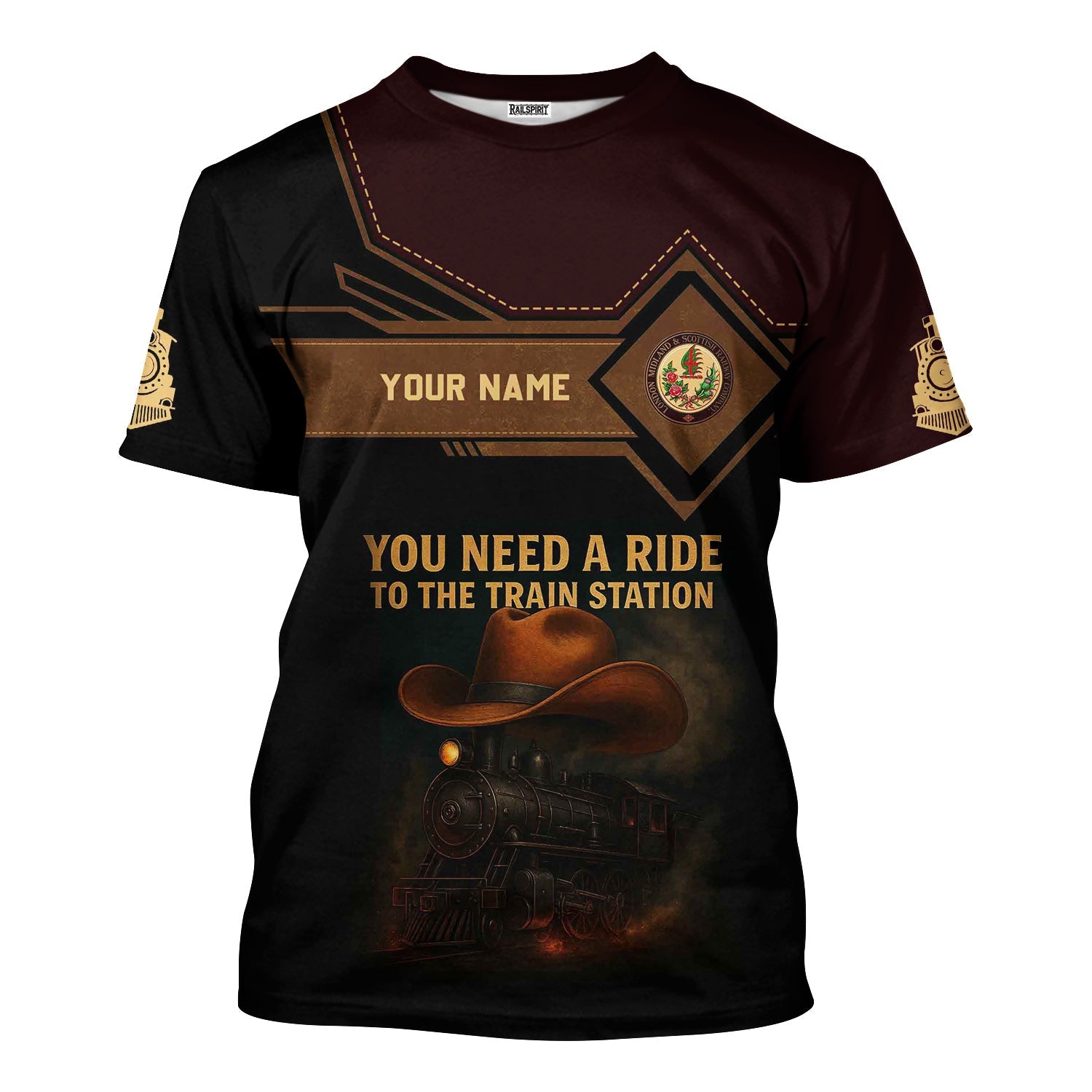 Railspirit Personalized London, Midland and Scottish Railway T-Shirt You Need A Ride To The Train Station Shirt For Train Lovers