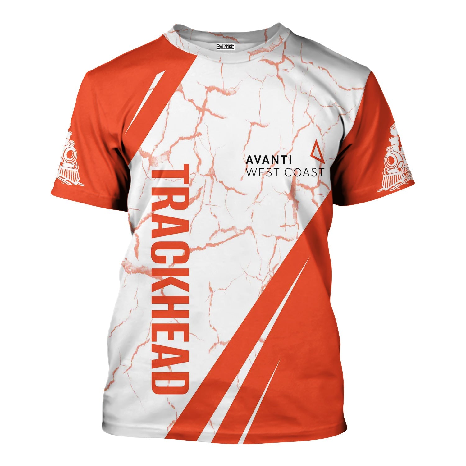 Railspirit Personalized Avanti West Coast T-Shirt Crackle Texture Style Shirt For Trackhead