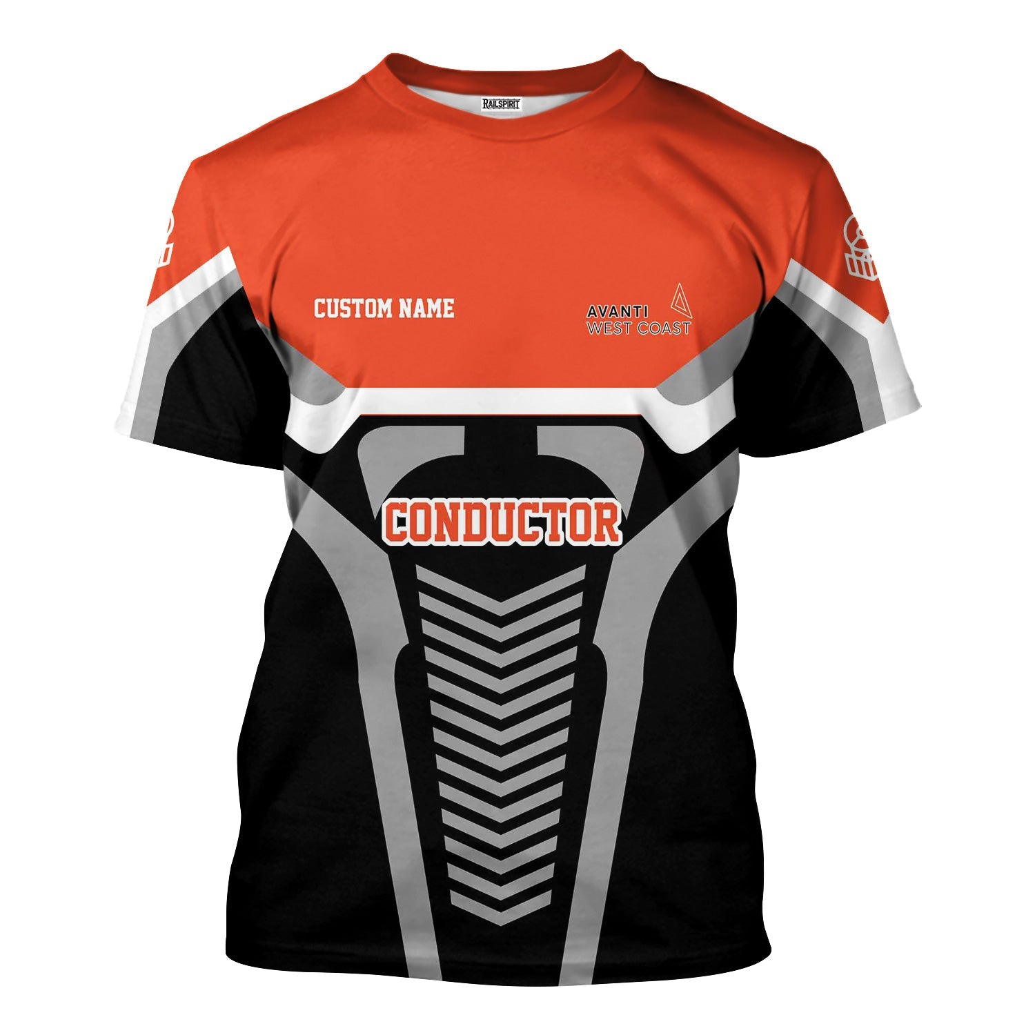 Railspirit Personalized Avanti West Coast T-Shirt Track-Inspired with Custom Job Position Train Shirt