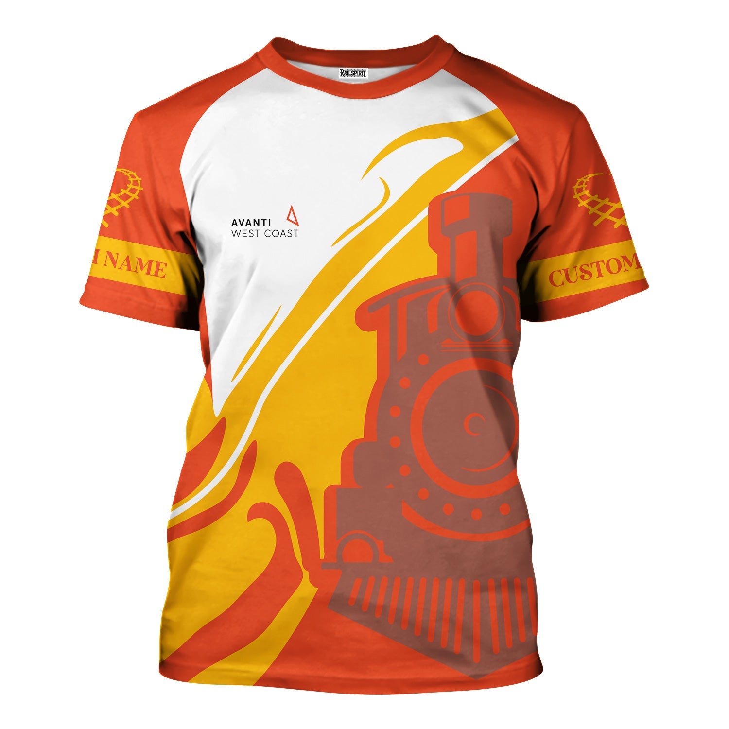Railspirit Personalized Avanti West Coast T-Shirt Flame-Inspired Style Shirt Gift Idea For Train Lovers