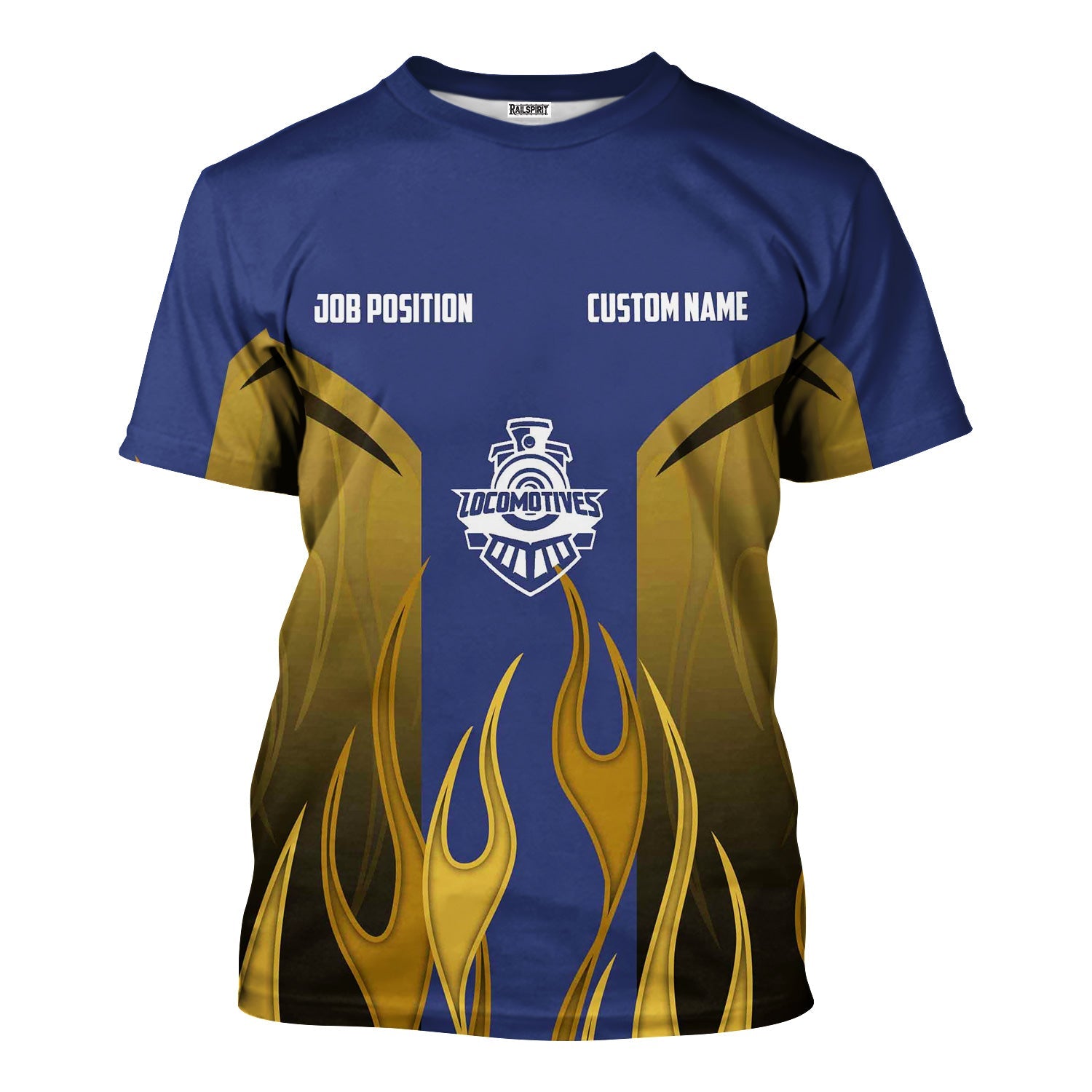 Railspirit Custom Name and Job Title London and North Eastern Railway T-Shirt Flame Graphic Train Shirt