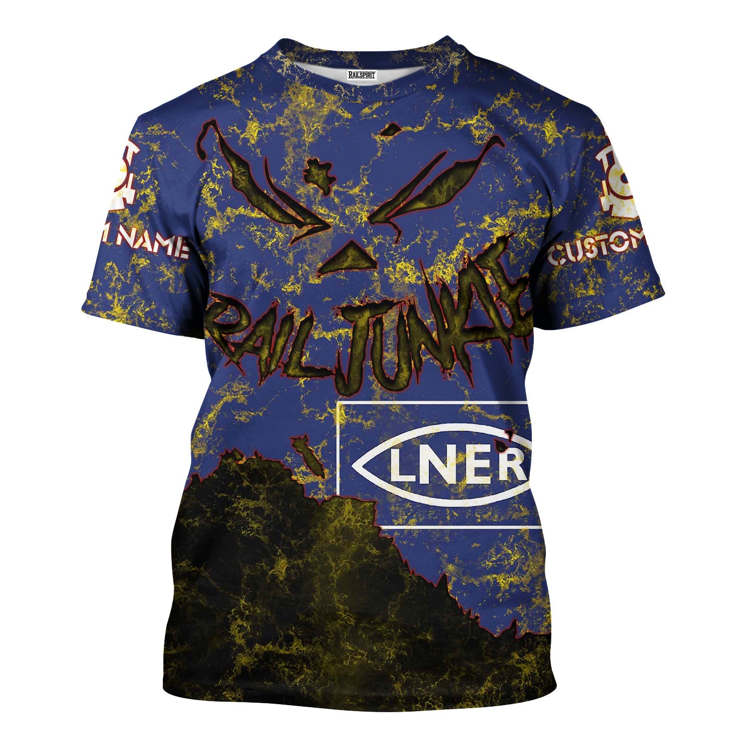 Railspirit Personalized London and North Eastern Railway T-Shirt Torn Graphic Style Train Shirt For Rail Junkie