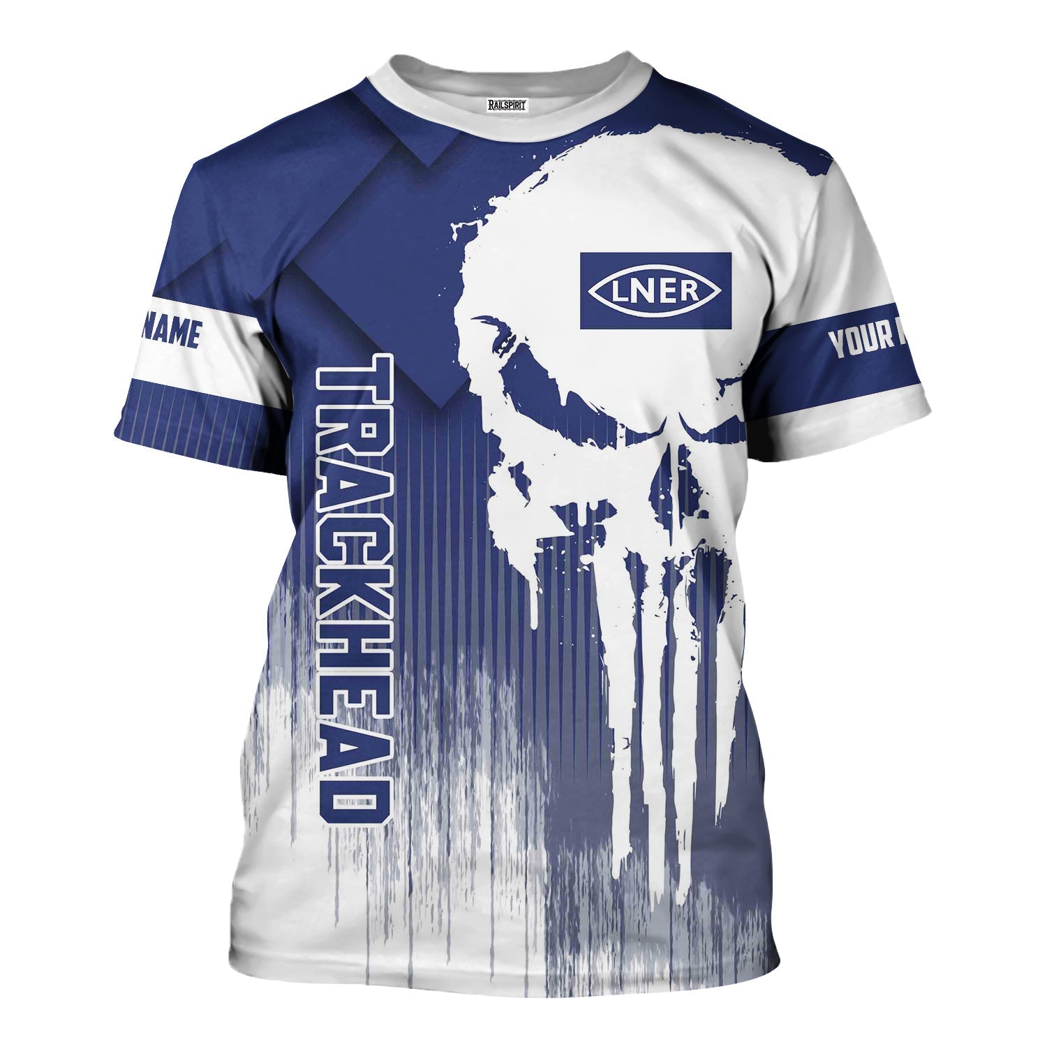 Railspirit Personalized London and North Eastern Railway T-Shirt Skull Design with Custom Job Train Shirt for Trackhead Crew