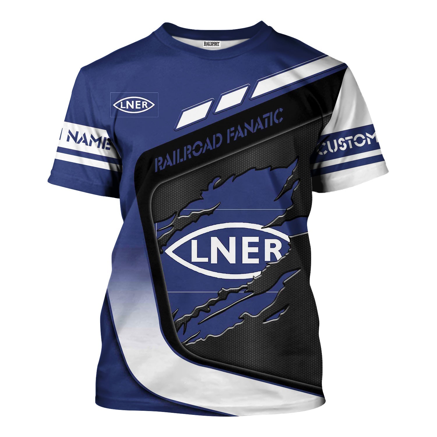 Railspirit Personalized London and North Eastern Railway T-Shirt Ripped Texture Style Train Shirt For Railroad Fanatic