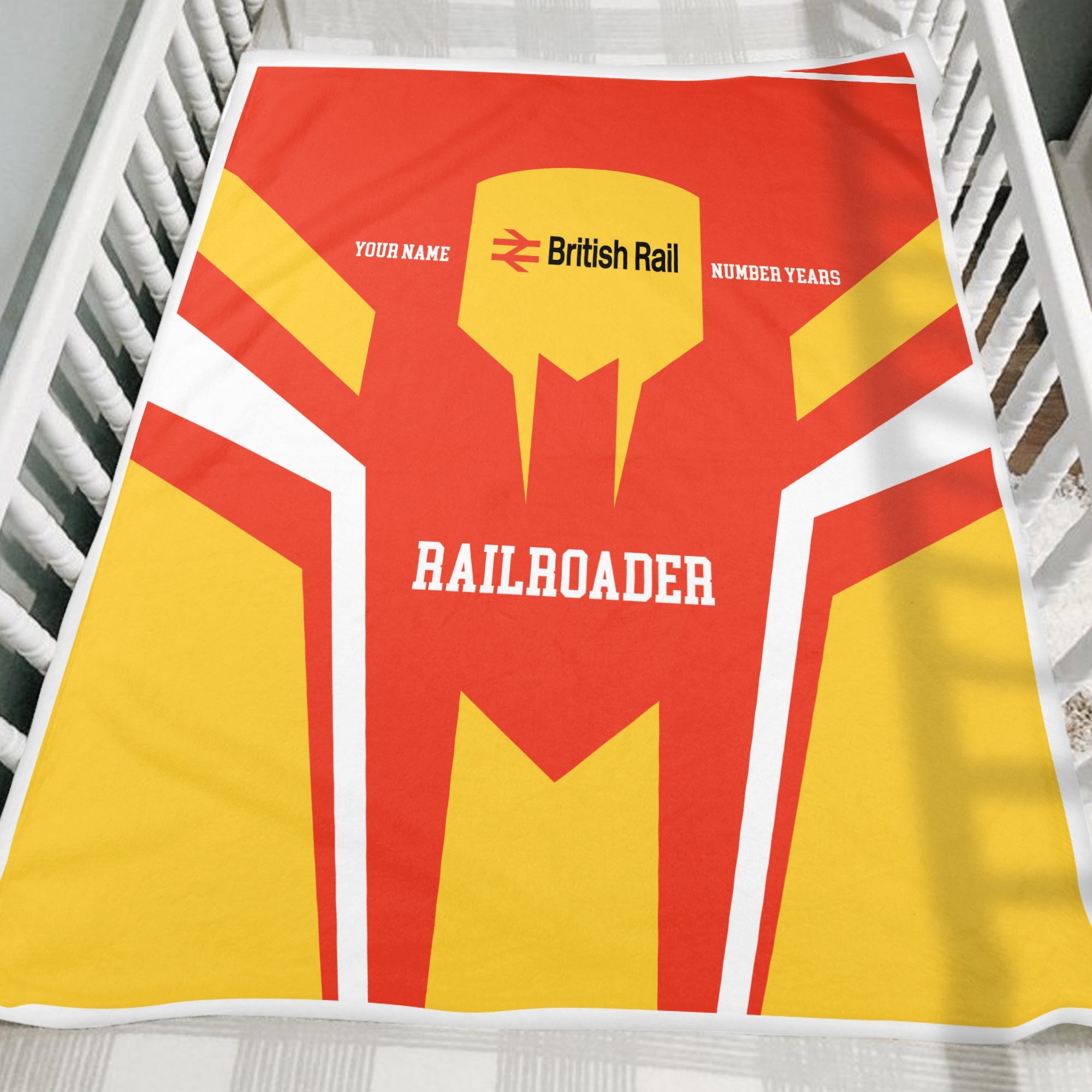 Railspirit Personalized British Railway Blanket Custom Year Railroader Gift Idea For Train Lover
