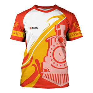 Railspirit Personalized British Railway T-Shirt Flame-Inspired Style Shirt Gift Idea For Train Lovers
