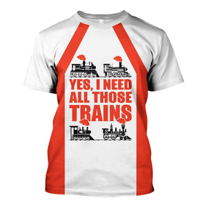 Railspirit Custom Name British Railway T Shirt Yes I Need All Those Train Printed Shirt