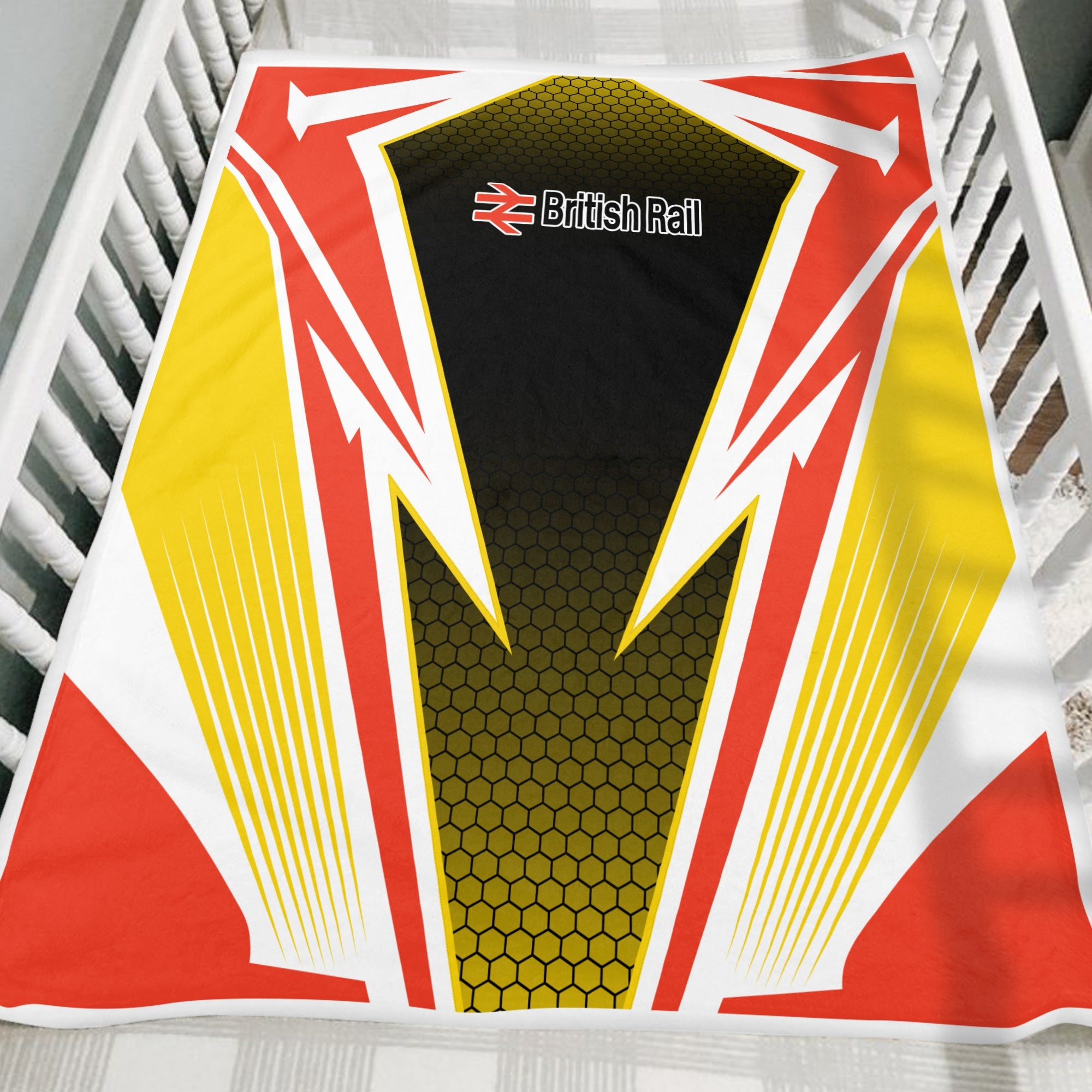 Railspirit British Railway Blanket Lightning Graphic Style Blanket Gift Idea For Train Lover