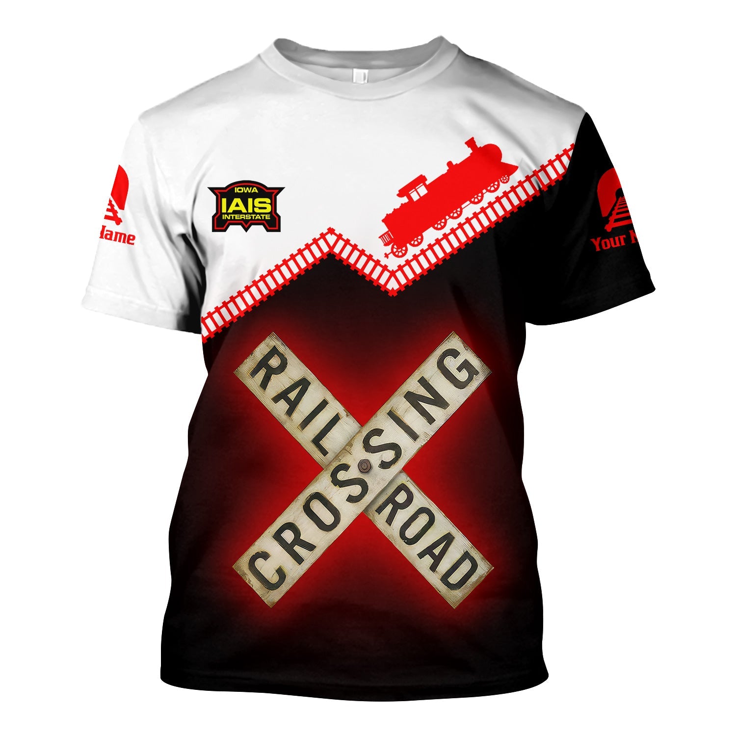 Railspirit Personalized Iowa Interstate Railroad T Shirt Railroad Crossing Printed Train Track Shirt