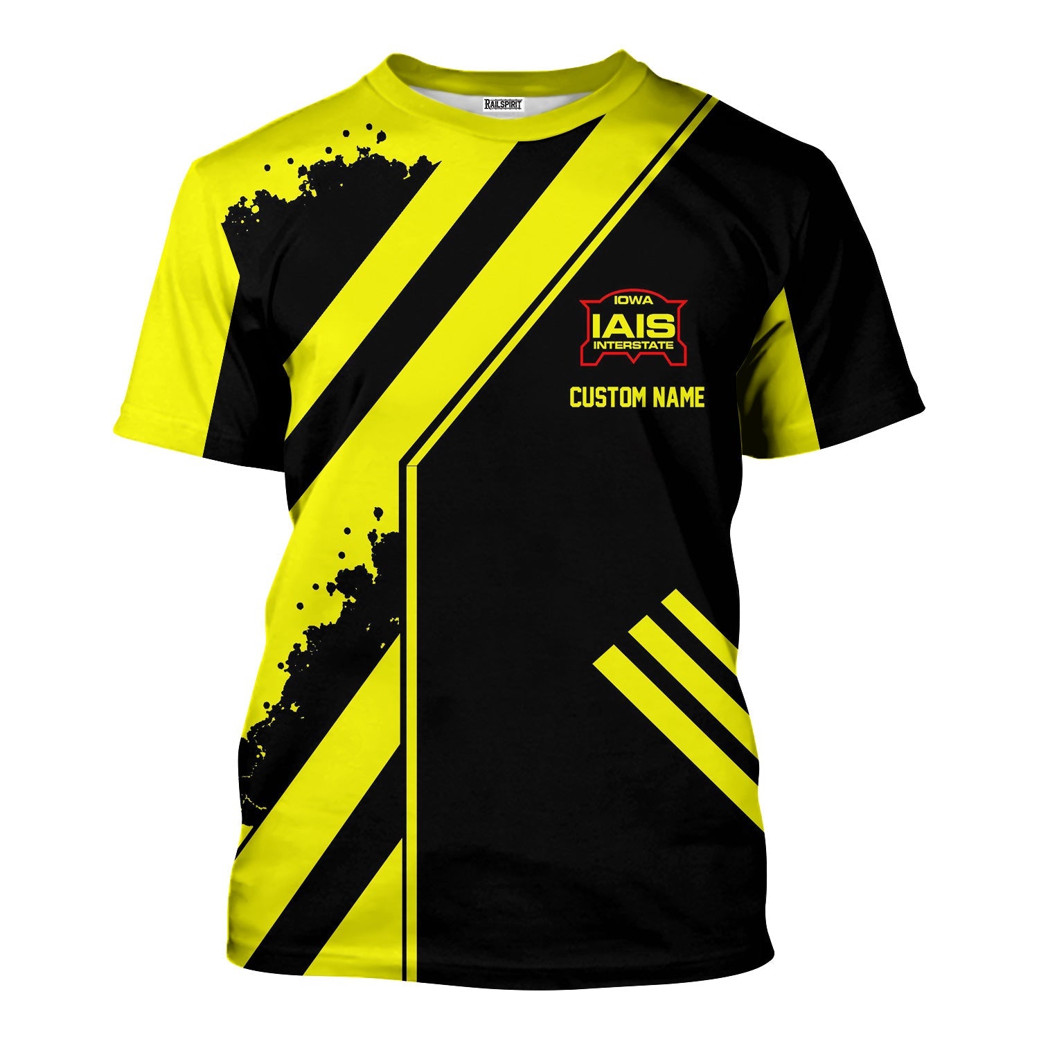 Railspirit Personalized Iowa Interstate Railroad T-Shirt Locomotive Design IAIS Train Shirt for Train Enthusiast