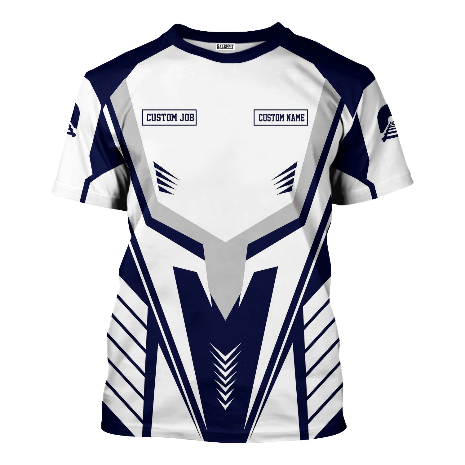 Railspirit Personalized Jersey Central Railroad T-Shirt Workwear-Inspired with Custom Position CNJ Train Shirt