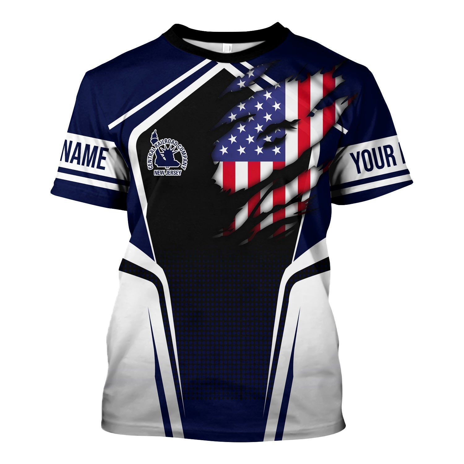 Railspirit Personalized CNJ Jersey Central Railroad T Shirt American Eagle Vintage Train Shirt