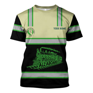 Railspirit Custom Name Virginia & Truckee Railroad T Shirt Eat Train Sleep Repeat Printed Train Shirt