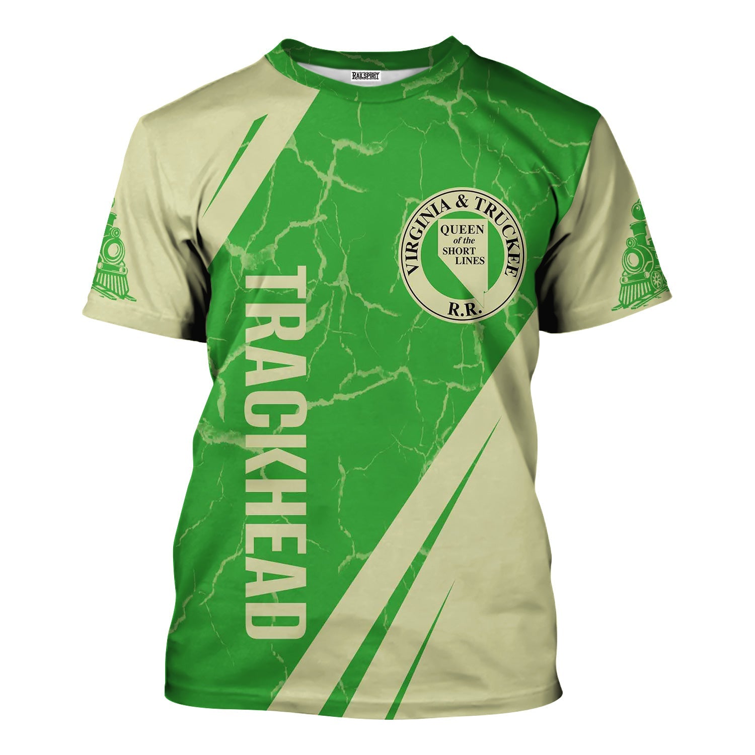Railspirit Personalized Virginia & Truckee Railroad T-Shirt Crackle Texture Style Shirt For Trackhead
