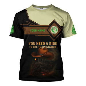 Railspirit Personalized Virginia & Truckee Railroad T-Shirt You Need A Ride To The Train Station Shirt For Train Lovers