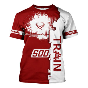 Railspirit Personalized Soo Line Railroad T-Shirt Engine Heartbeat and Track Love Style Shirt Gift Idea For Train Lovers