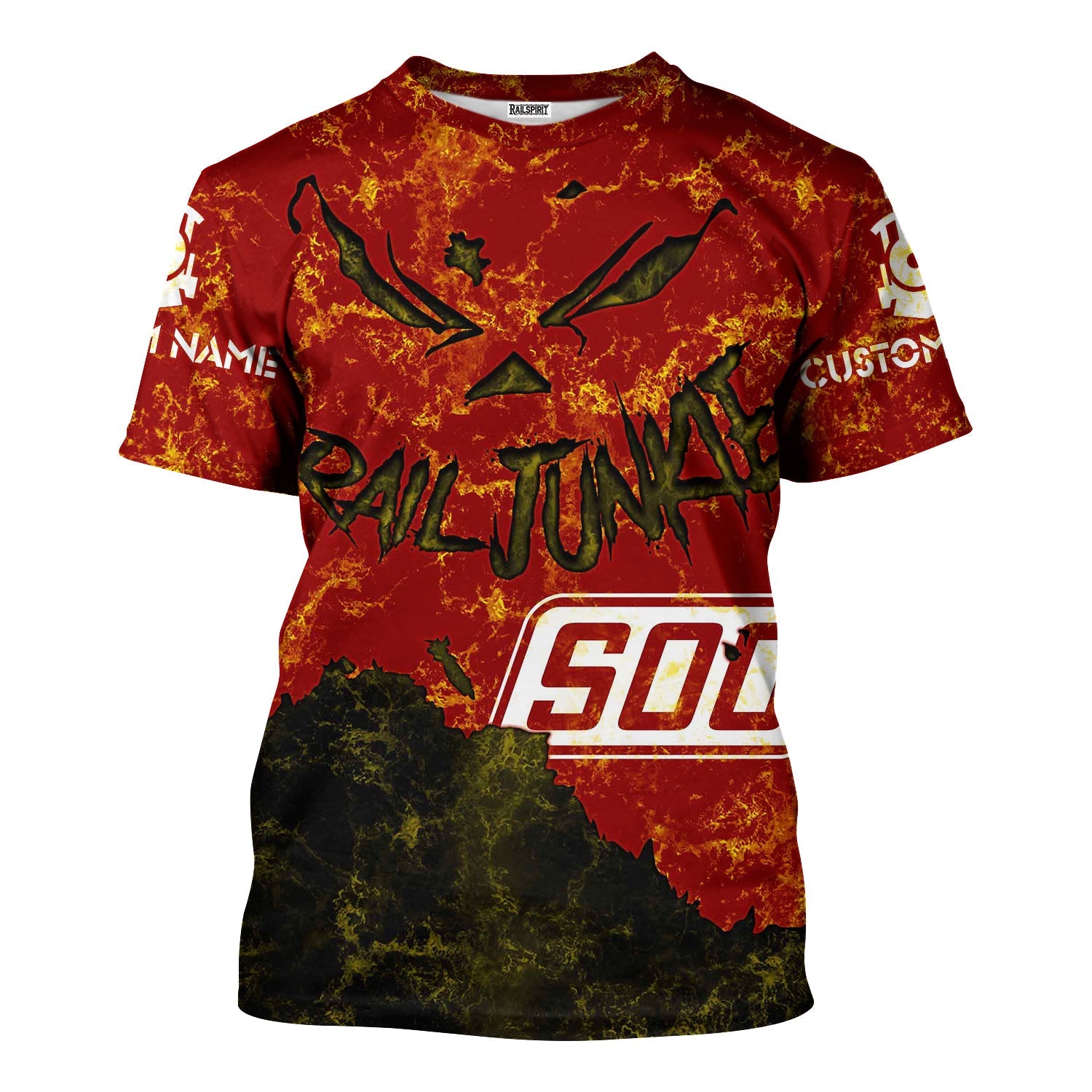 Railspirit Personalized Soo Line Railroad T-Shirt Torn Graphic Style Train Shirt For Rail Junkie