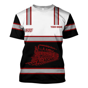 Railspirit Custom Name Soo Line Railroad T Shirt Eat Train Sleep Repeat Printed Train Shirt